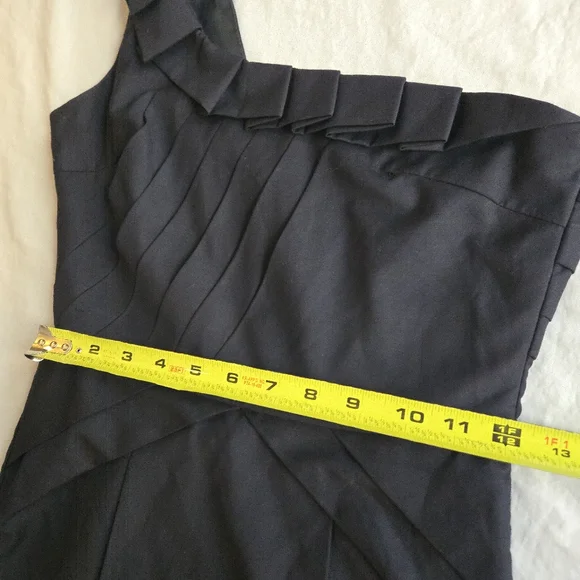 MM Couture One-Shoulder Black Cocktail Dress - Picture 7 of 11